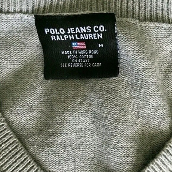 Polo jean Co By Ralph Lauren cotton grey gray vest - Picture 3 of 5